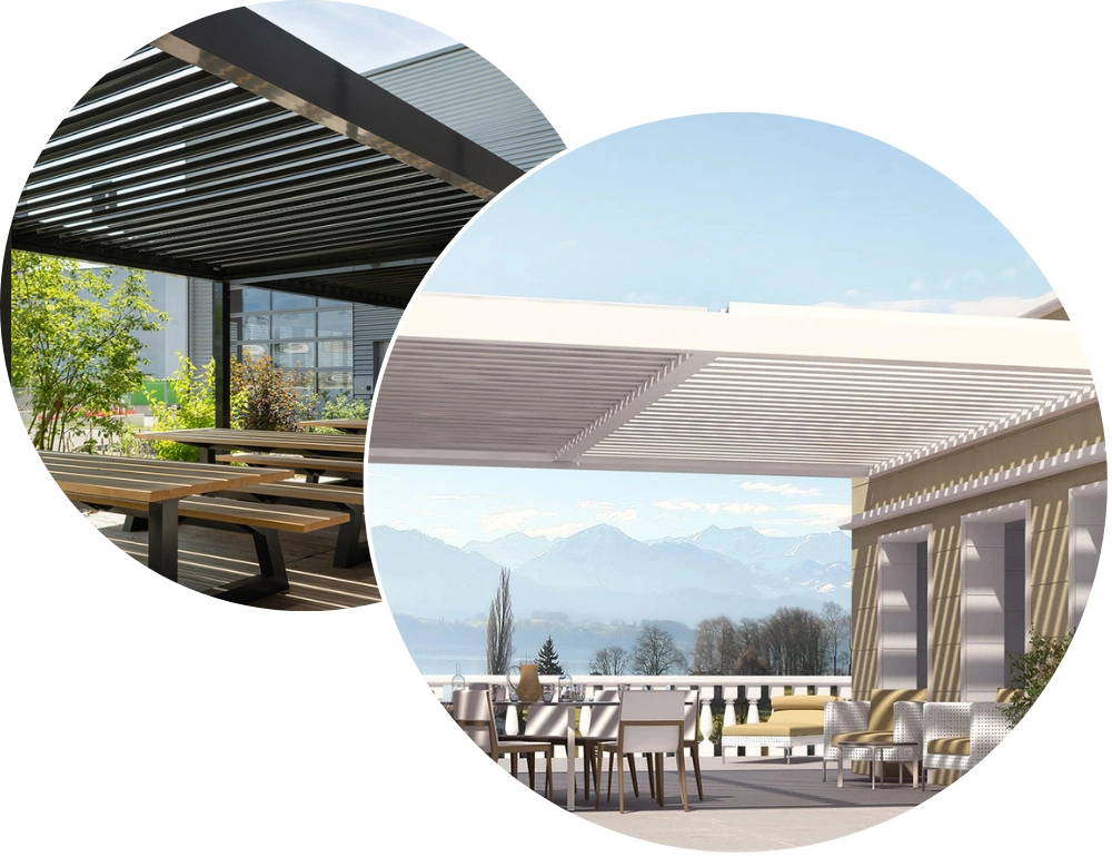 Lamellendach Terrassenbeschattung Pavillion MyOwnCasa